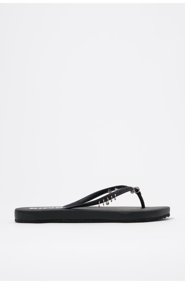 Bimba y Lola Flip-Flop With Piercings, Main, color, Black