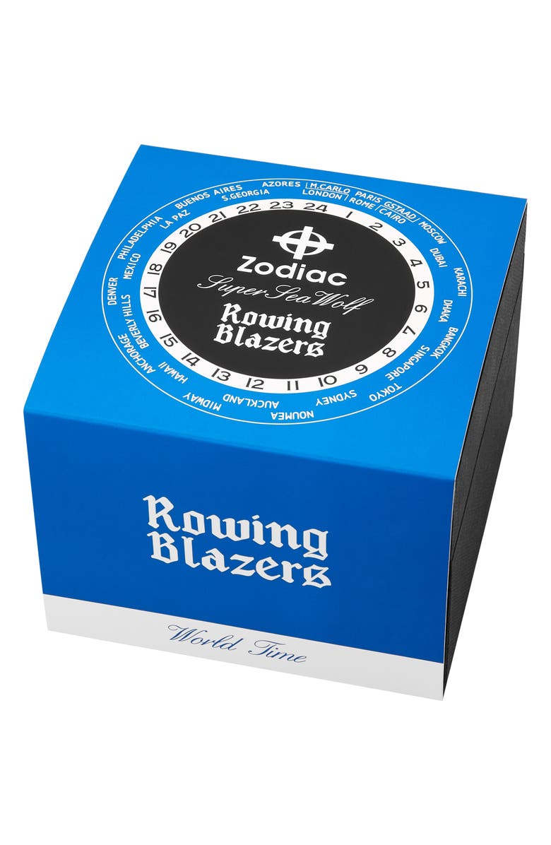 Zodiac x Rowing Blazers Super Sea Wolf World Time Bracelet Watch, 40mm, Alternate, color, 