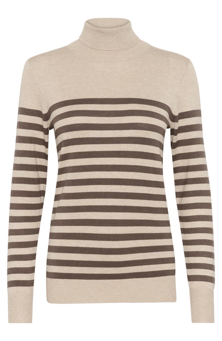 Kaffe KAlizza Roll Neck Slim Fit Pullover, Alternate, color, Feather Gray/ Brown