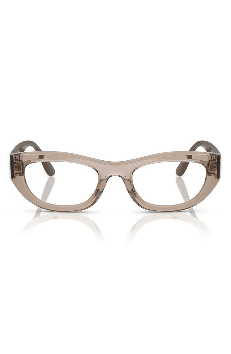 VOGUE 49mm Oval Optical Glasses, Main, color, Brown