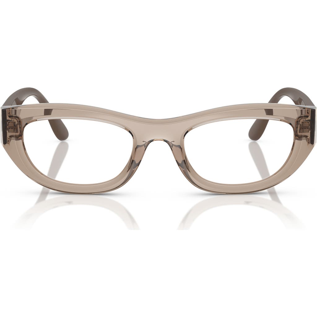 Vogue 51mm Oval Optical Glasses In Brown
