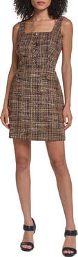 KARL LAGERFELD PARIS Sleeveless Tweed Minidress