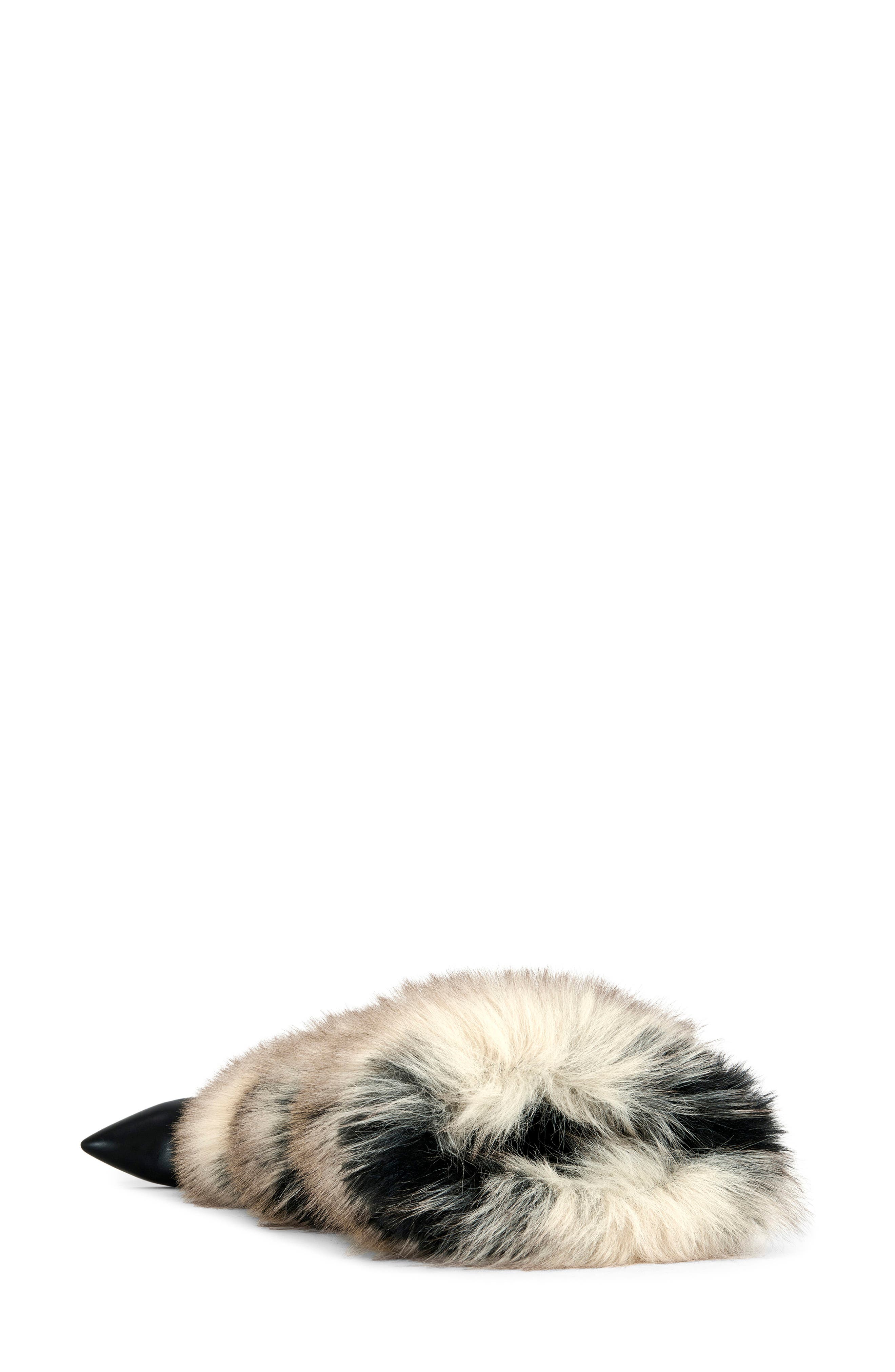 AZALEA WANG Langlau Multi Faux Fur Stiletto Boot, Alternate, color, Brown Multi