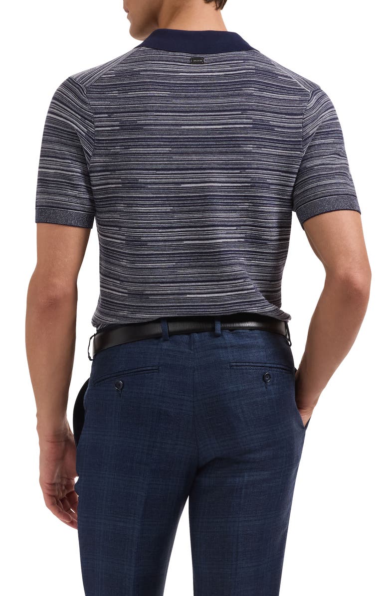 Bugatchi Space Dye Polo Sweater, Alternate, color, Navy