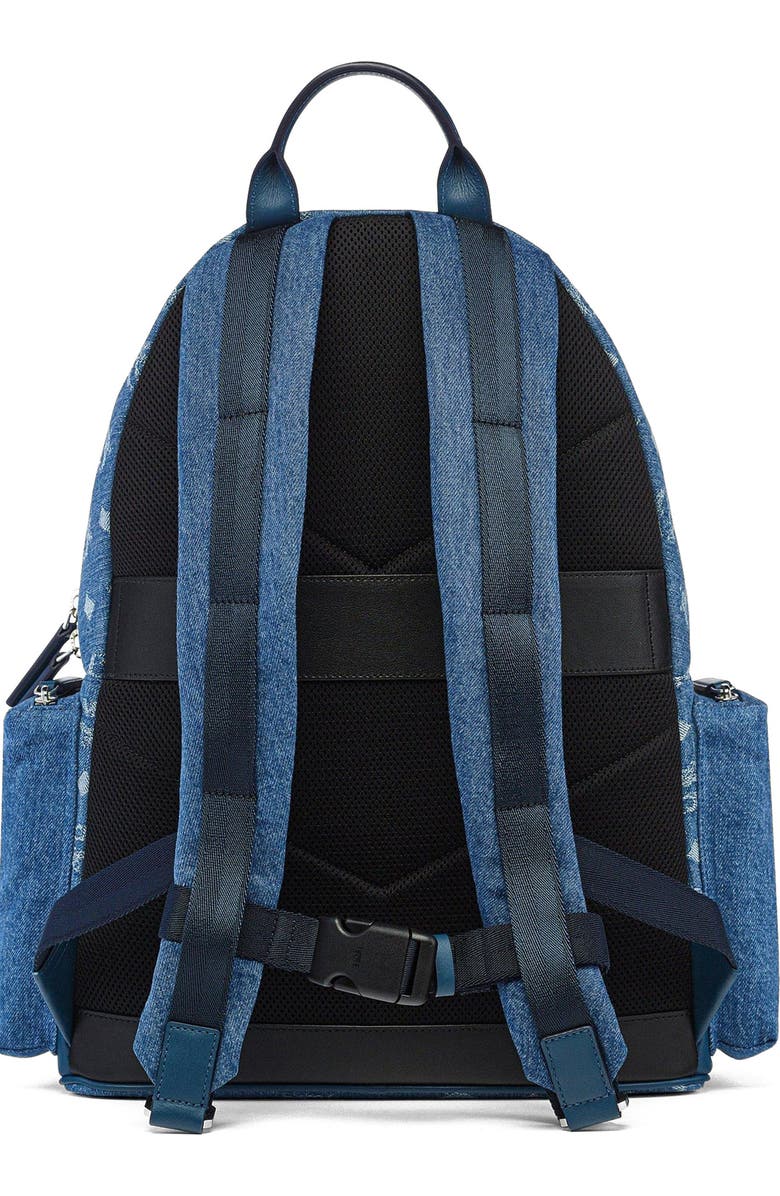 MCM Stark Backpack in Monogram Denim Jacquard, Alternate, color,