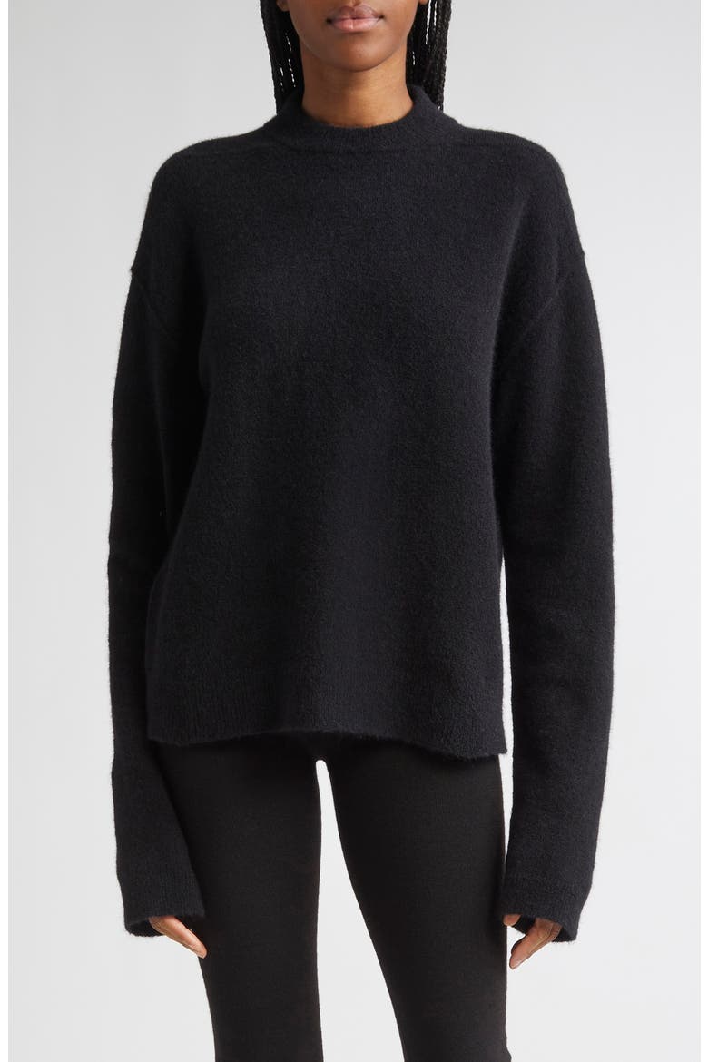 Tommy Alpaca & Wool Blend Sweater, Main, color, BLACK