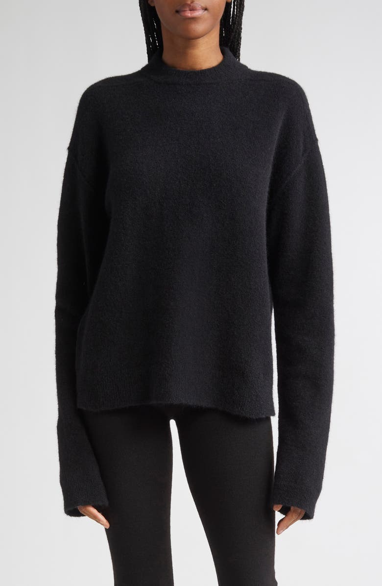 Rick Owens Tommy Alpaca & Wool Blend Sweater, Main, color, Black