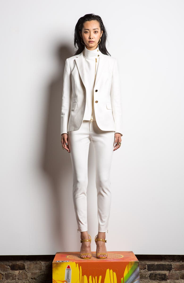 Veronica Beard Zip Detail Ankle Pants, Alternate, color,