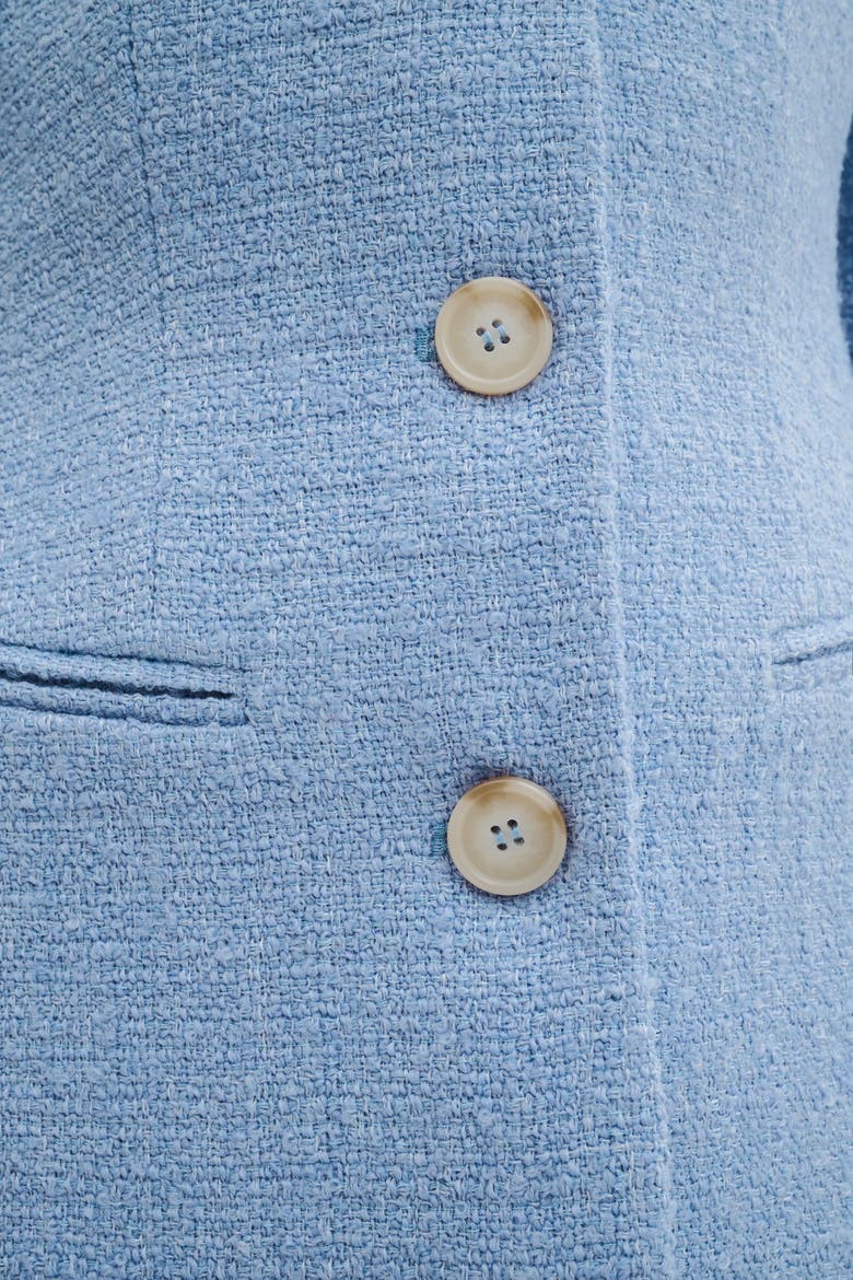 Carol Textured Round Neck Blazer, Alternate, color, Sky