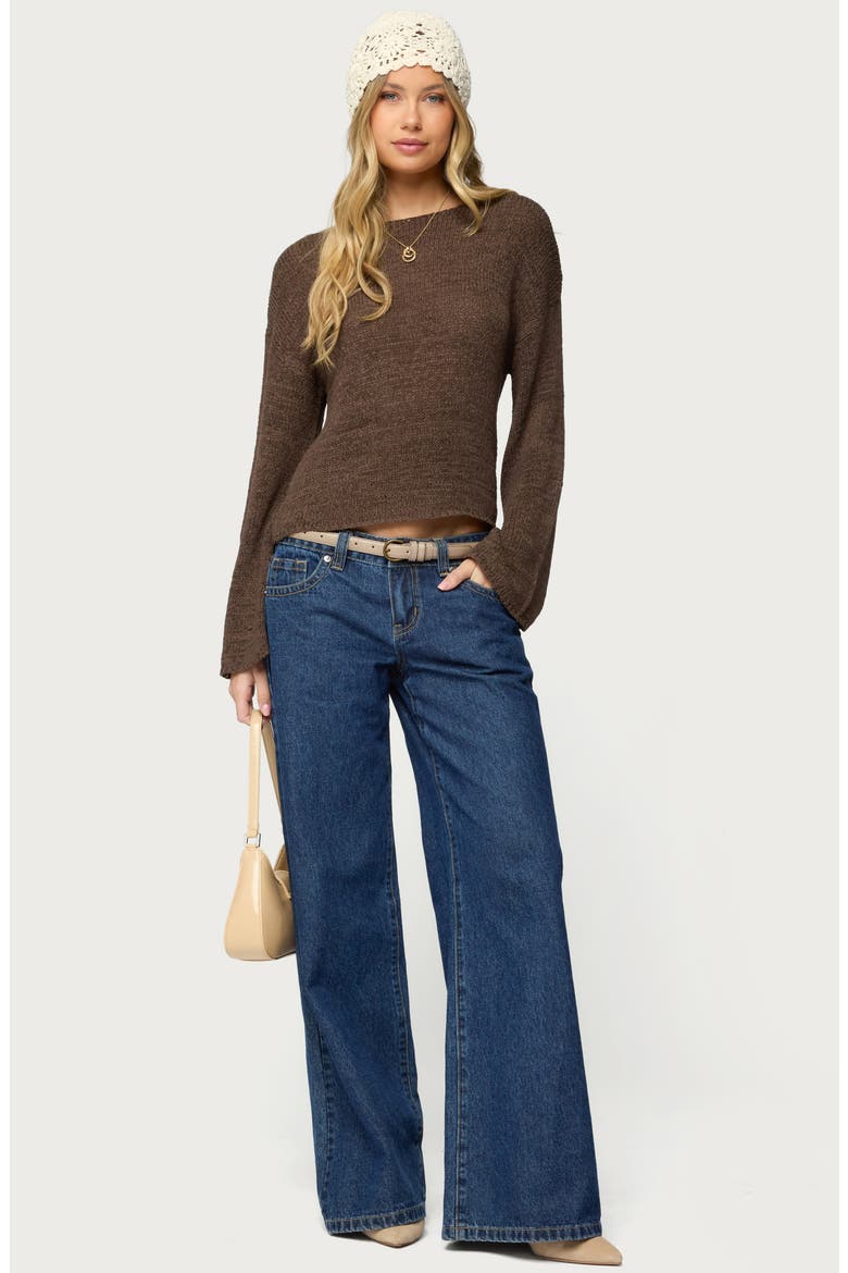 Relaxed Lightweight Sweater, Alternate, color, BROWN