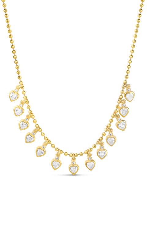 Heart Charm Bead Chain Necklace