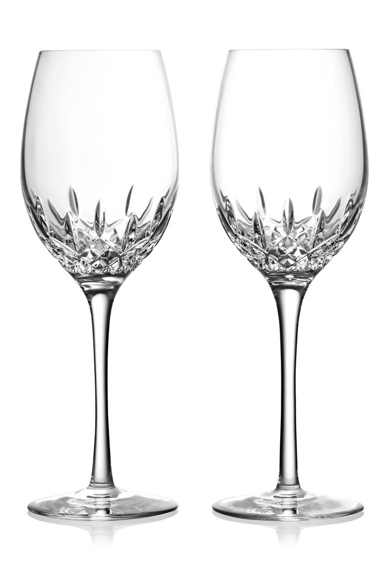 Lismore Essence Set of 2 Lead Crystal Medium Wine Goblets, Main, color, NO COLOR