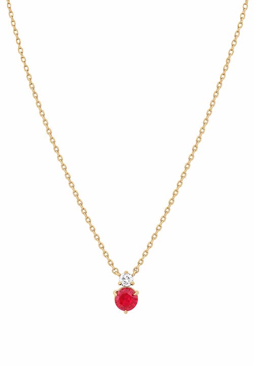 Bearfruit Jewelry 14k Gold Plated Deux Birthstone Necklace Personal Holiday Gift Idea in Ruby/july  product
