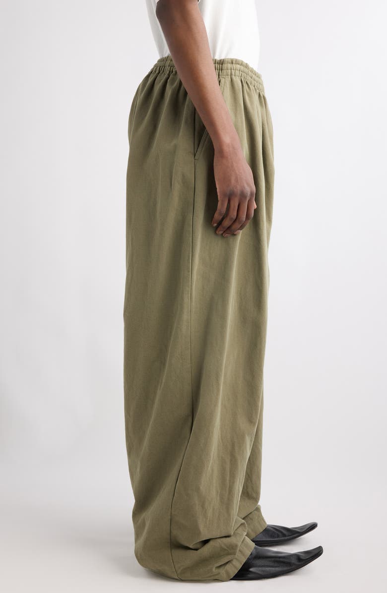 Balenciaga Baggy Cotton Canvas Pants, Alternate, color, Linden