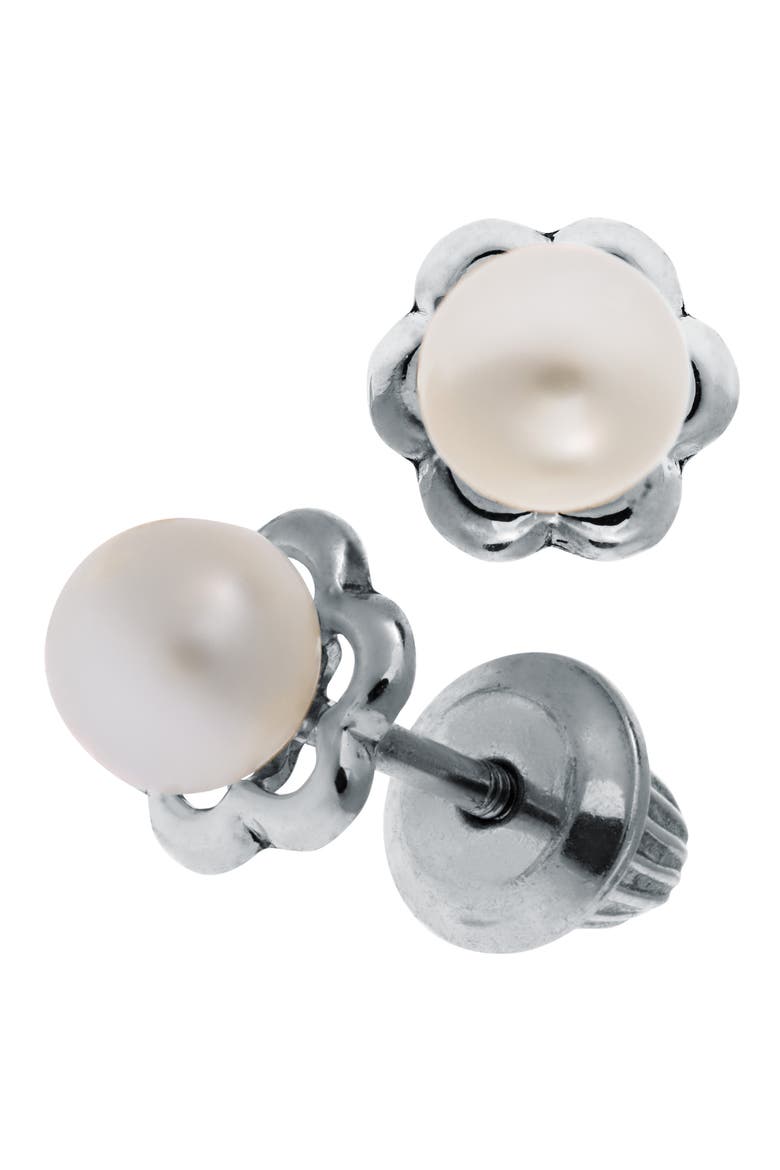 Sterling Silver & Cultured Pearl Earrings, Alternate, color, WHITE