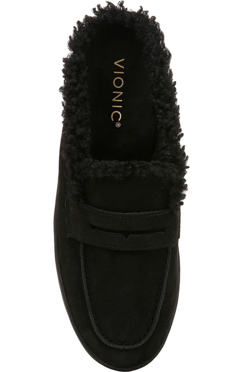 Vionic Uptown Faux Shearling Mule, Alternate, color, Black
