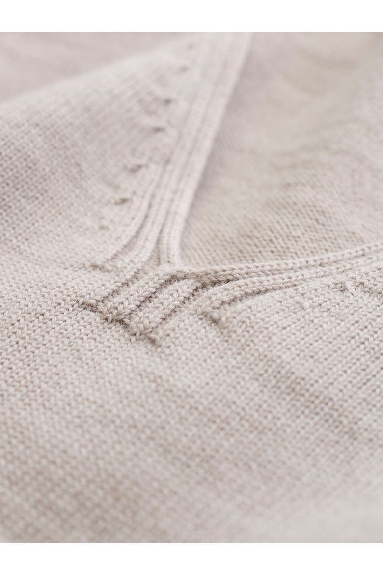 Merino V-Neck Sweater, Alternate, color, OATMEAL ECRU STRIPE