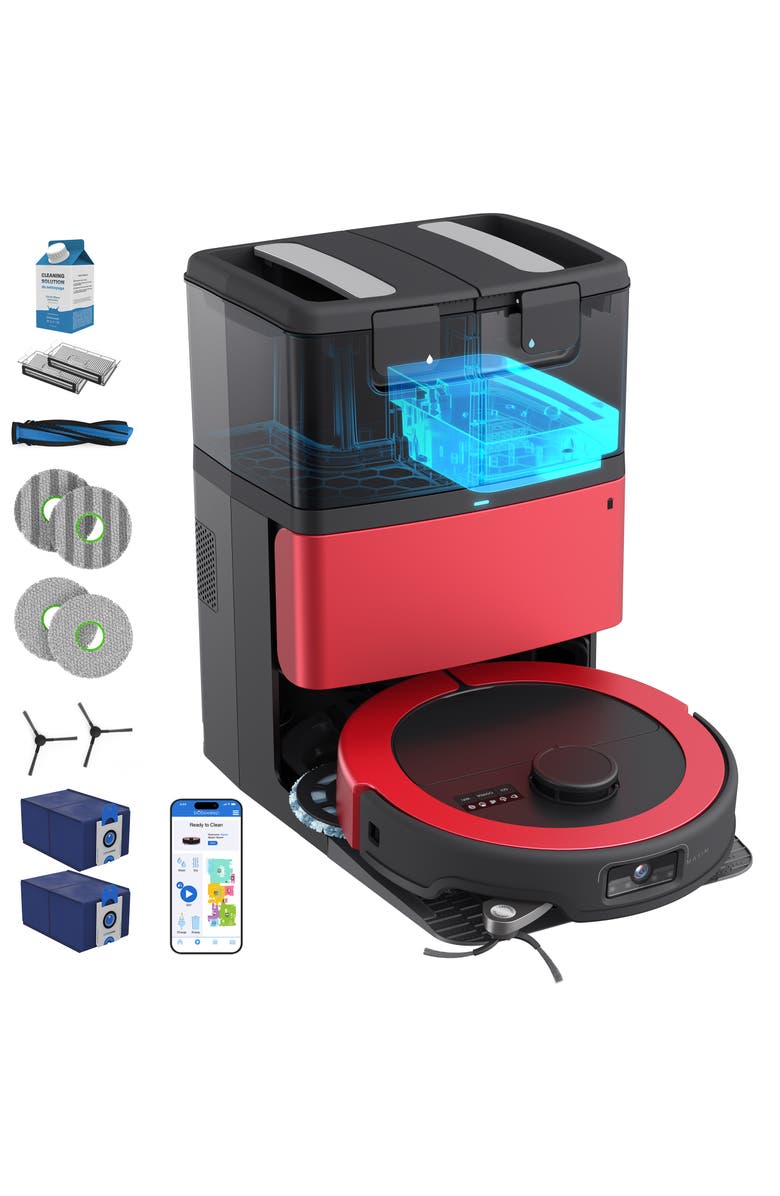 BOBSWEEP Maxim All-in-One Robot Vacuum & Auto-Lift DualSpin Mop, Main, color, Imperial Red