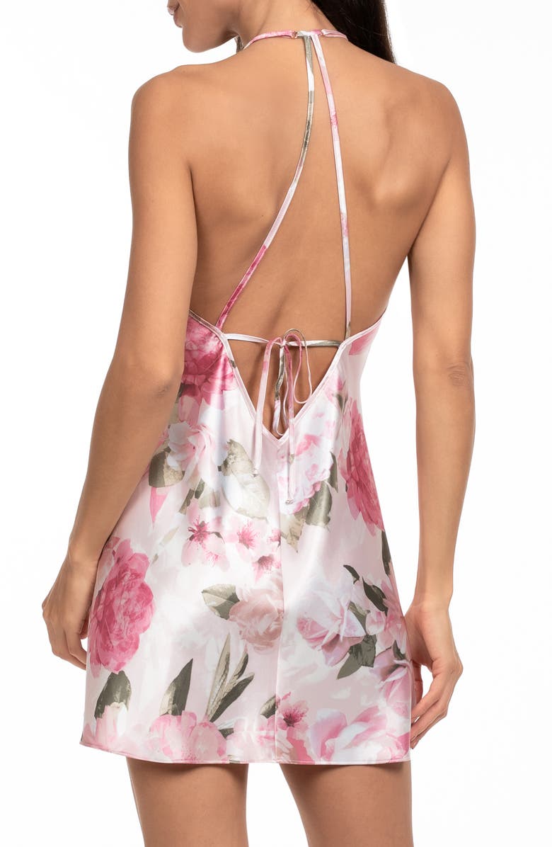 In Bloom by Jonquil Jovie Floral Lace Trim Satin Chemise, Alternate, color, 