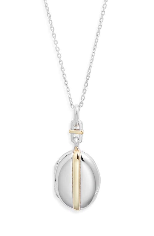 Monica Rich Kosann Sterling Silver Two-tone Tess Slim Oval Locket Necklace