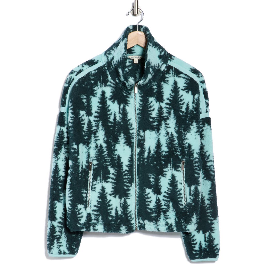 Marika Blair Faux Shearling Zip Jacket In Blue