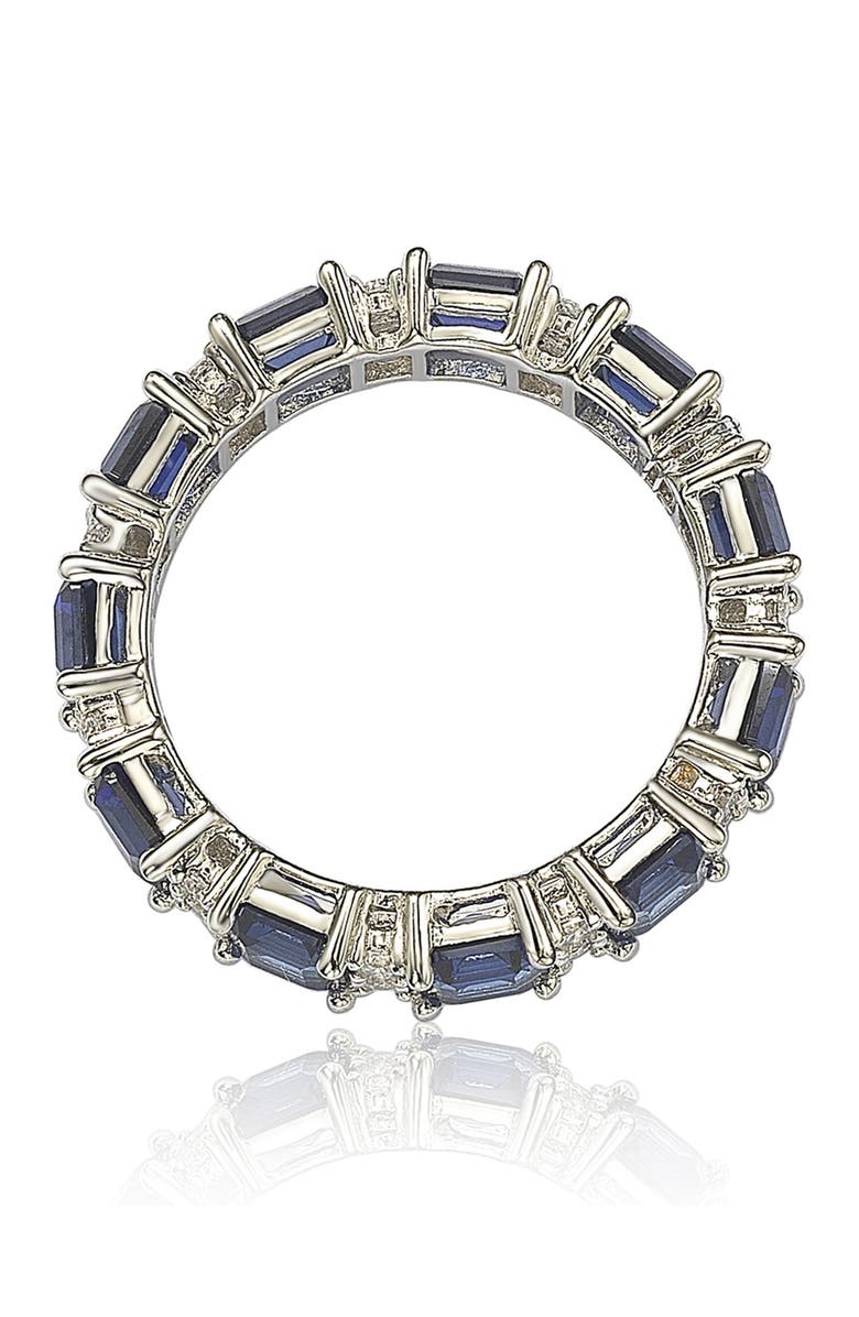 SUZY LEVIAN Sterling Silver Sapphire & Diamond Accent Eternity Band Ring, Alternate, color, Blue