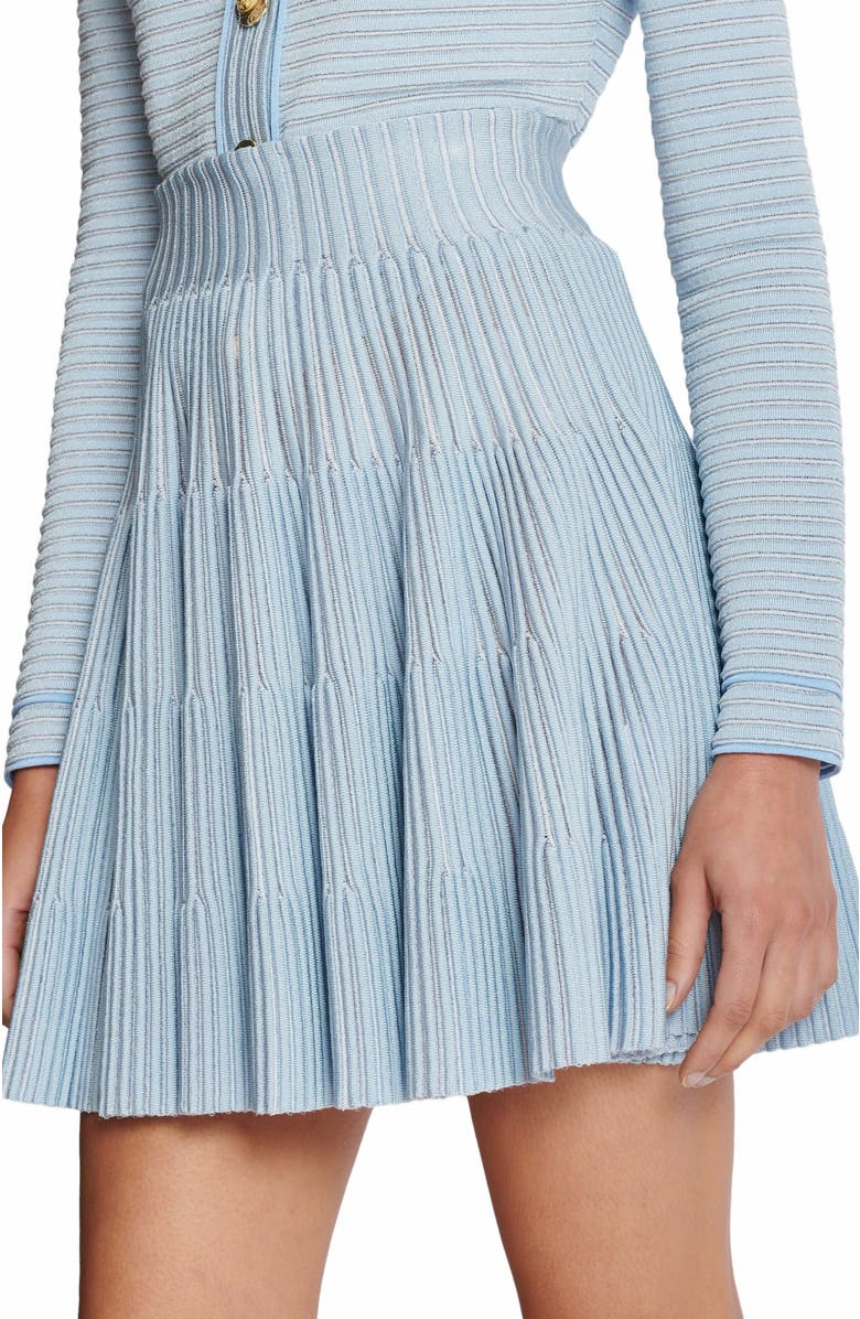 Balmain A-Line Textured Knit Skirt, Alternate, color, 