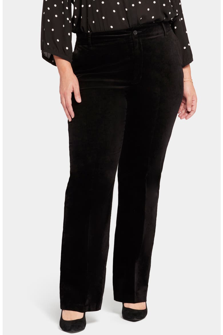 Straight Leg Velveteen Trouser Pants, Main, color, BLACK