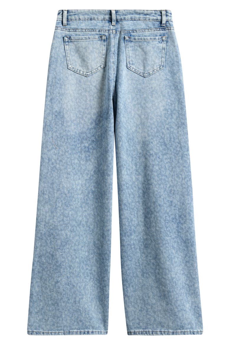 Kids' Wide Leg Leopard Print Jeans, Alternate, color, BLUE LEOPA