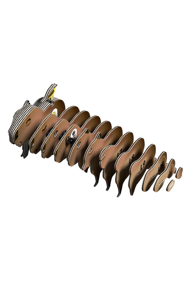 Capybara 3D Puzzle, Alternate, color, No Color