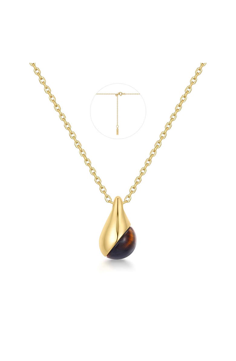 ANIA HAIE Tiger's Eye Droplet Pendant Necklace, Alternate, color,