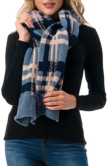 Marcus Adler Plaid Cozy Scarf In Blue