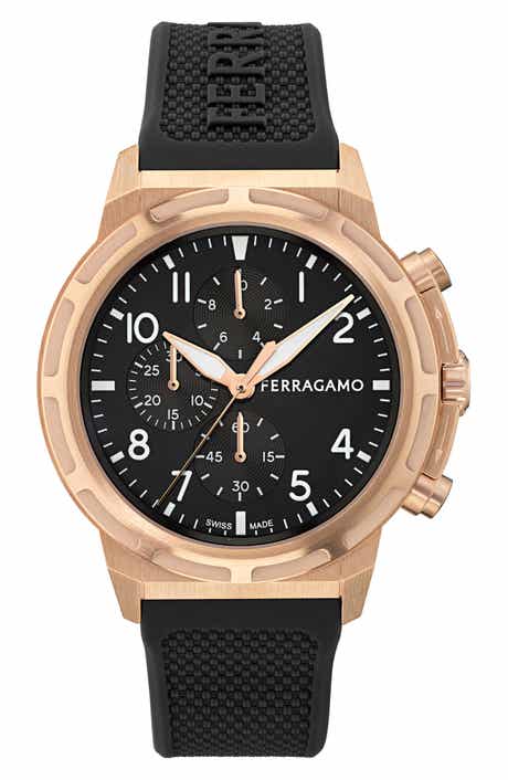 FERRAGAMO Sport Chronograph Silicone Strap Watch, 44mm