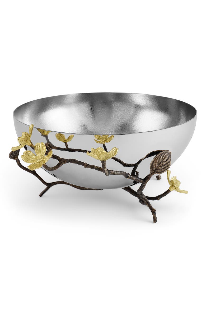 Michael Aram Dogwood Serving Bowl, Alternate, color, Silver/ Gold/ Brass