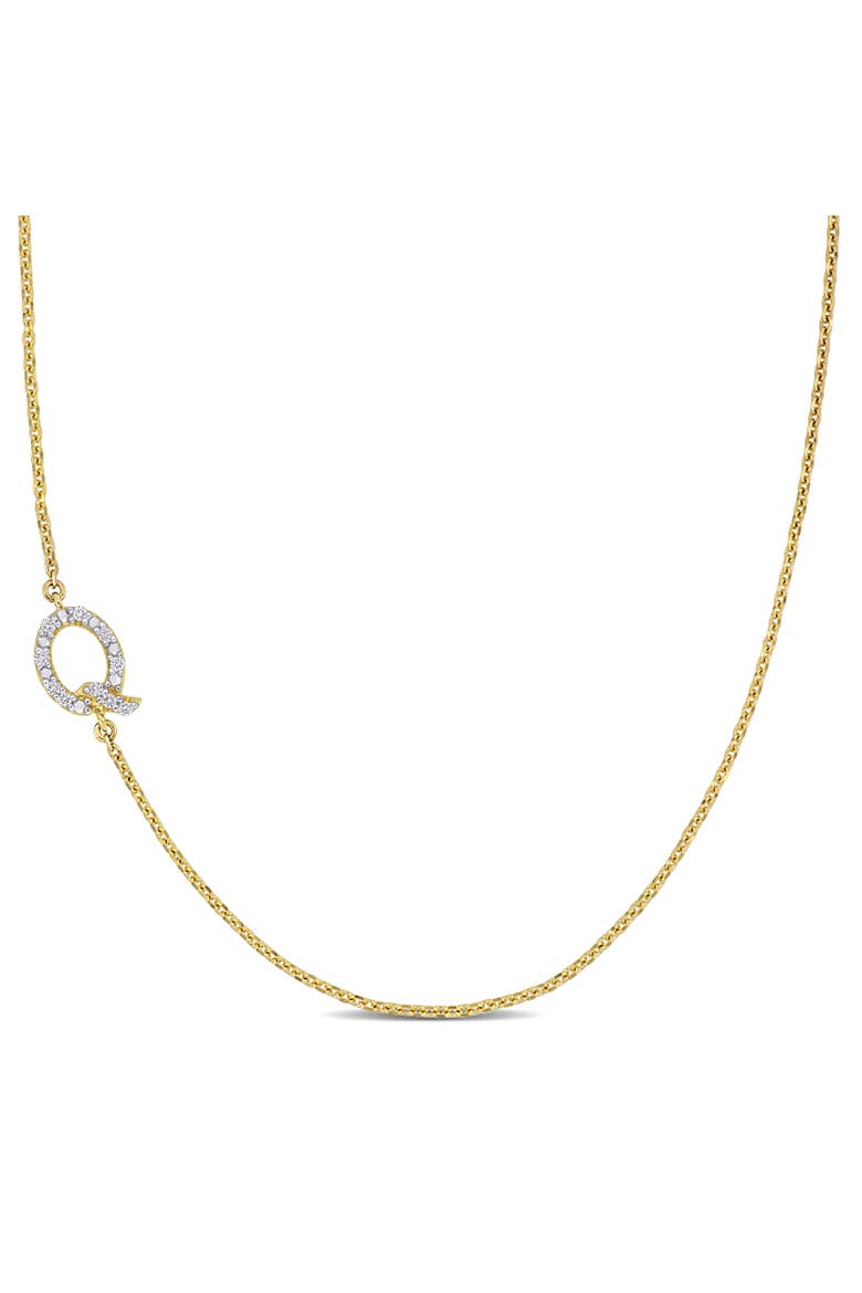 Diamond Initial Necklace 14k Yellow Gold, Main, color, Q