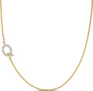 Julianna B. Diamond Initial Necklace 14k Yellow Gold