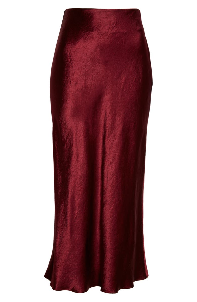 JASON WU Crinkle Satin Slip Skirt, Alternate, color, Bordeaux