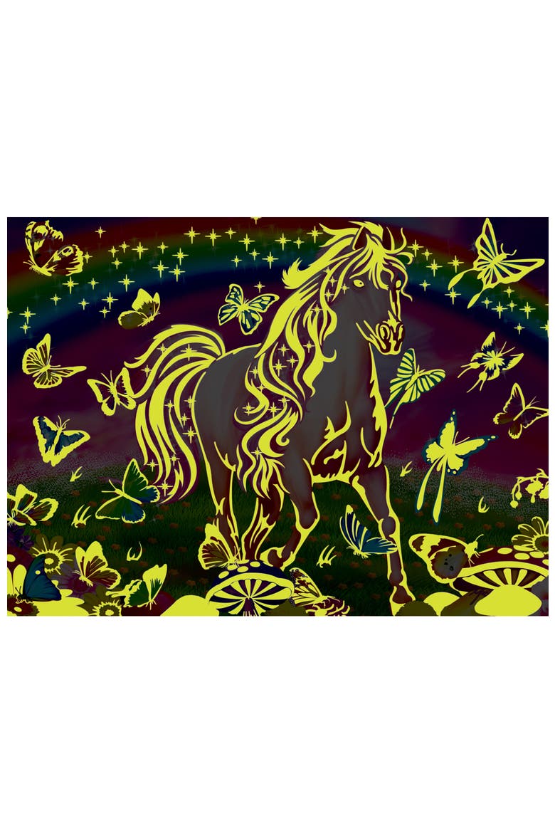 Rainbow World 60 Piece Glow Puzzle, Alternate, color, Multicolor