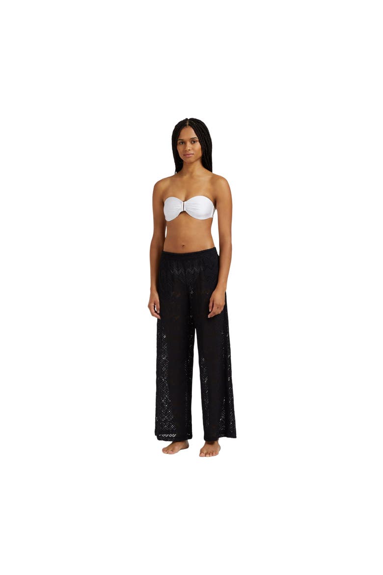 Women Mesh Wide-Leg Pants, Alternate, color, black