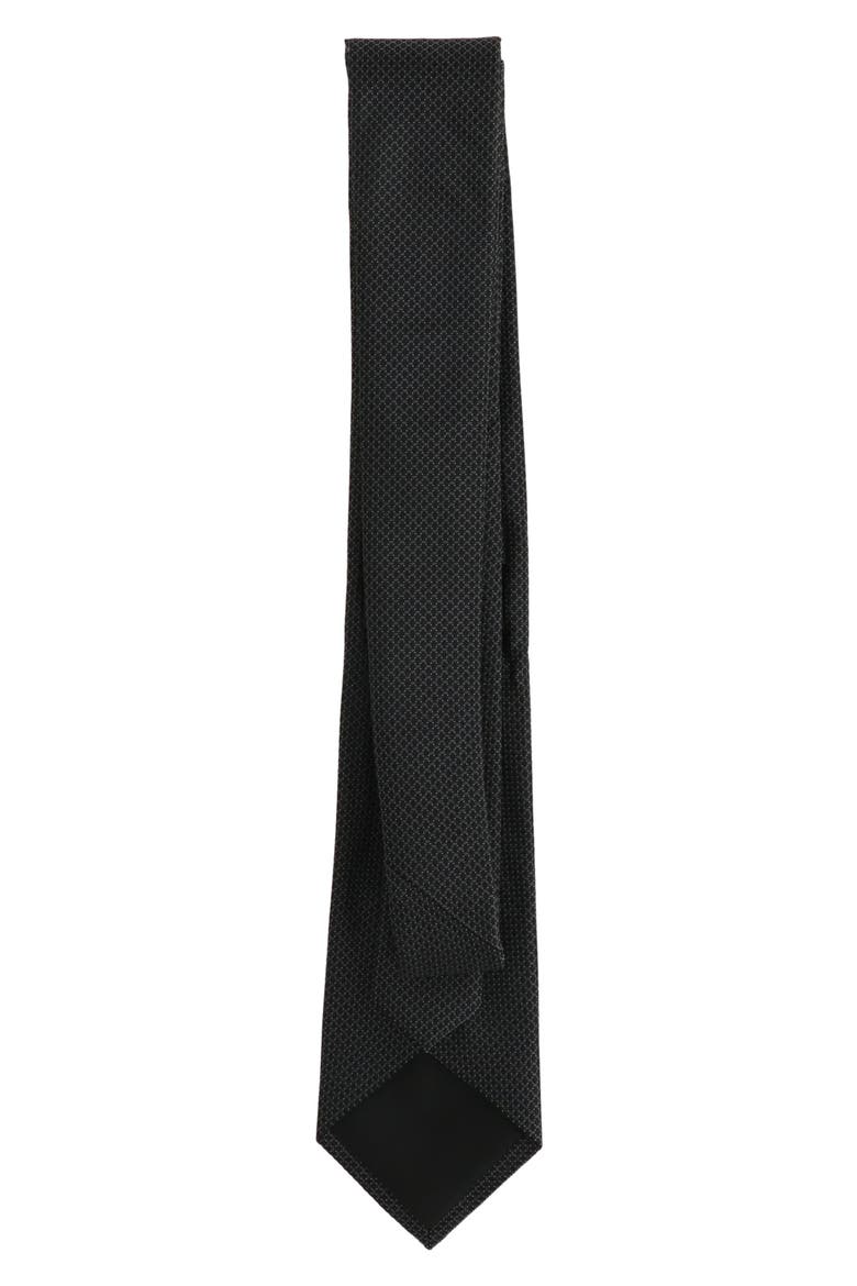 Solid Neat Tie, Alternate, color, BLACK