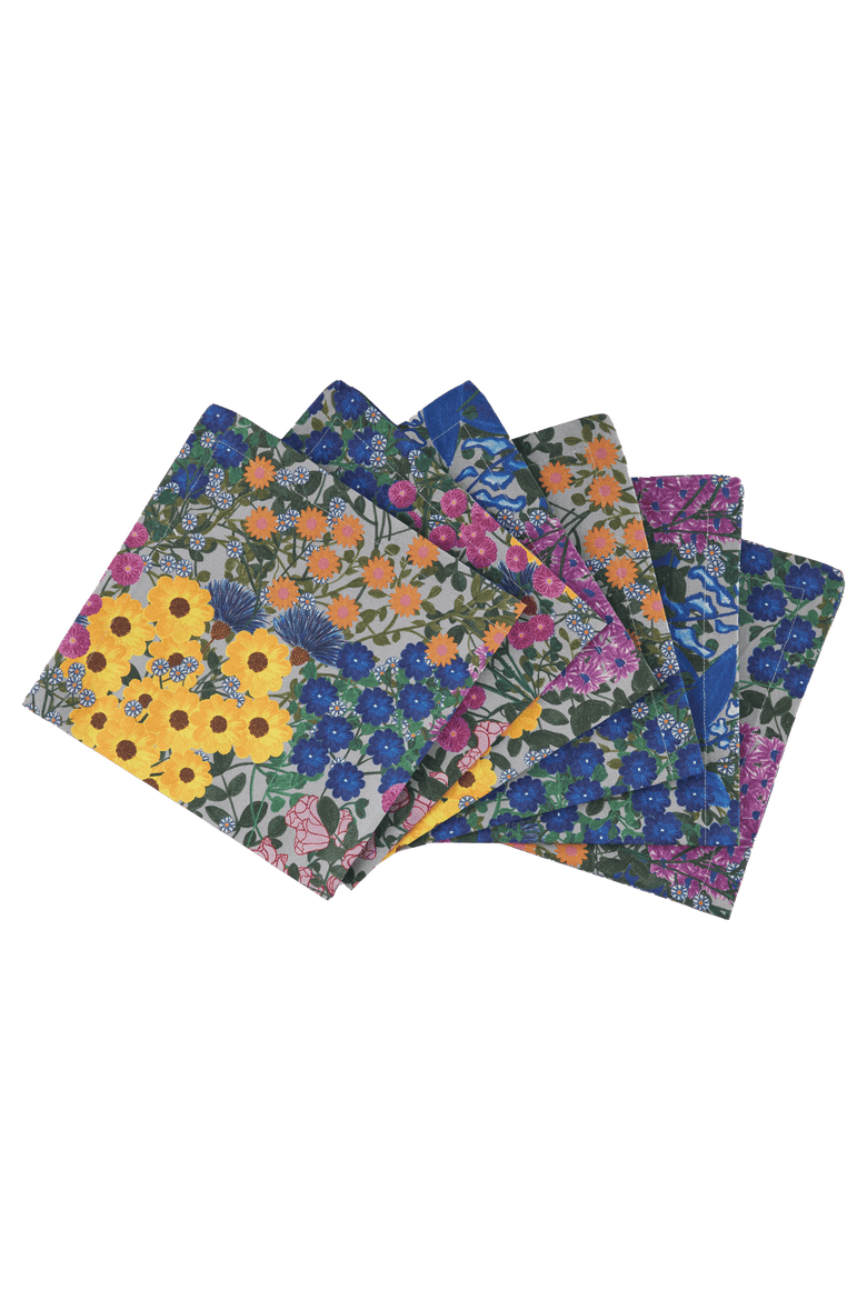 Napkins Pré Fleuri - Set of 6, Main, color, Blue