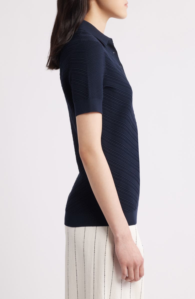 BOSS Fointa Chevron Rib Polo, Alternate, color, Sky Captain