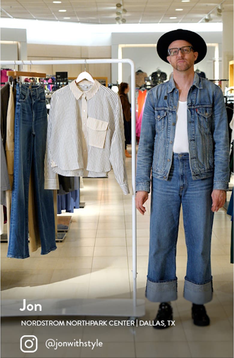 Flap Pocket Cotton Poplin Crop Button-Up Shirt, sales video thumbnail