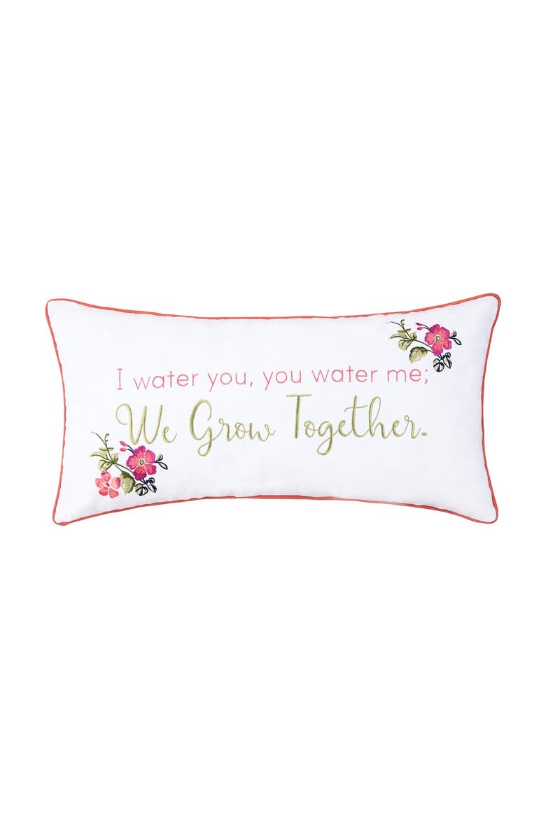 We Grow Together Embroidered Accent Pillow, Main, color, Pink