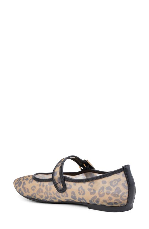 Me Too Gillie Mesh Mary Jane Flat In Dark Leopard