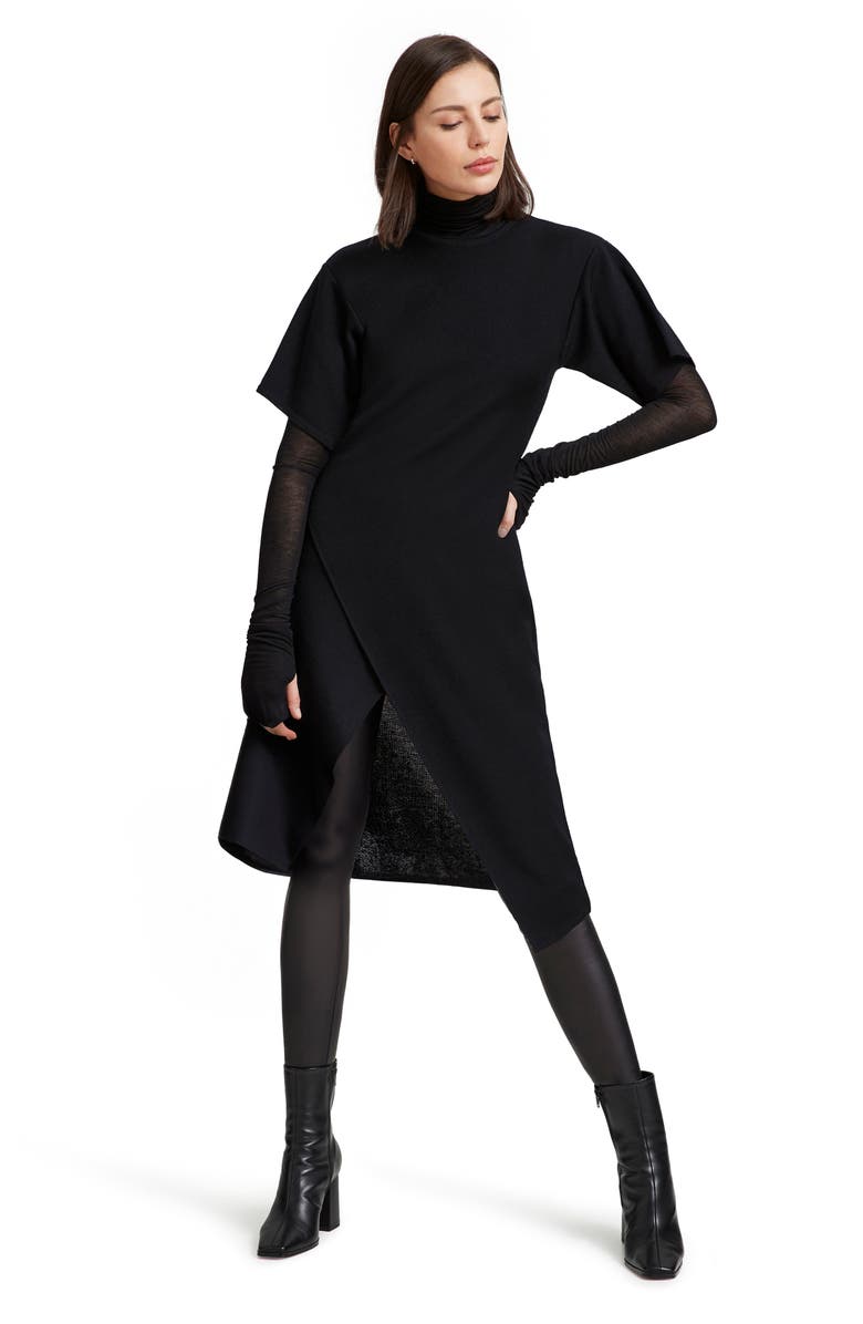 Marcella Koya Merino Wool Tunic, Alternate, color, Black