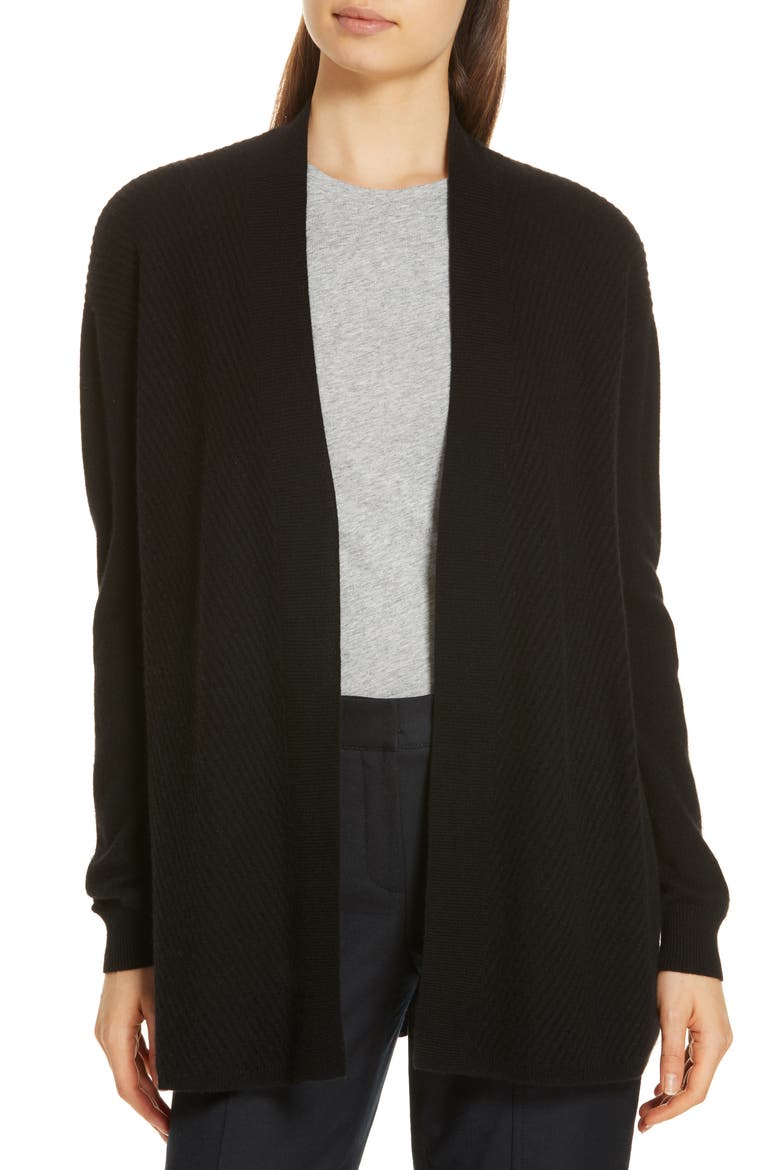 Chevron Cashmere Cardigan, Main, color, BLACK