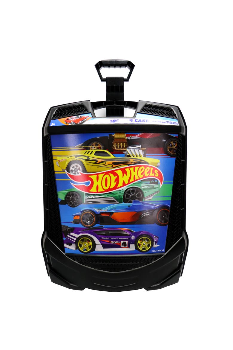 100 Car Rolling Storage Case With Retractable Handle, Alternate, color, Multicolored