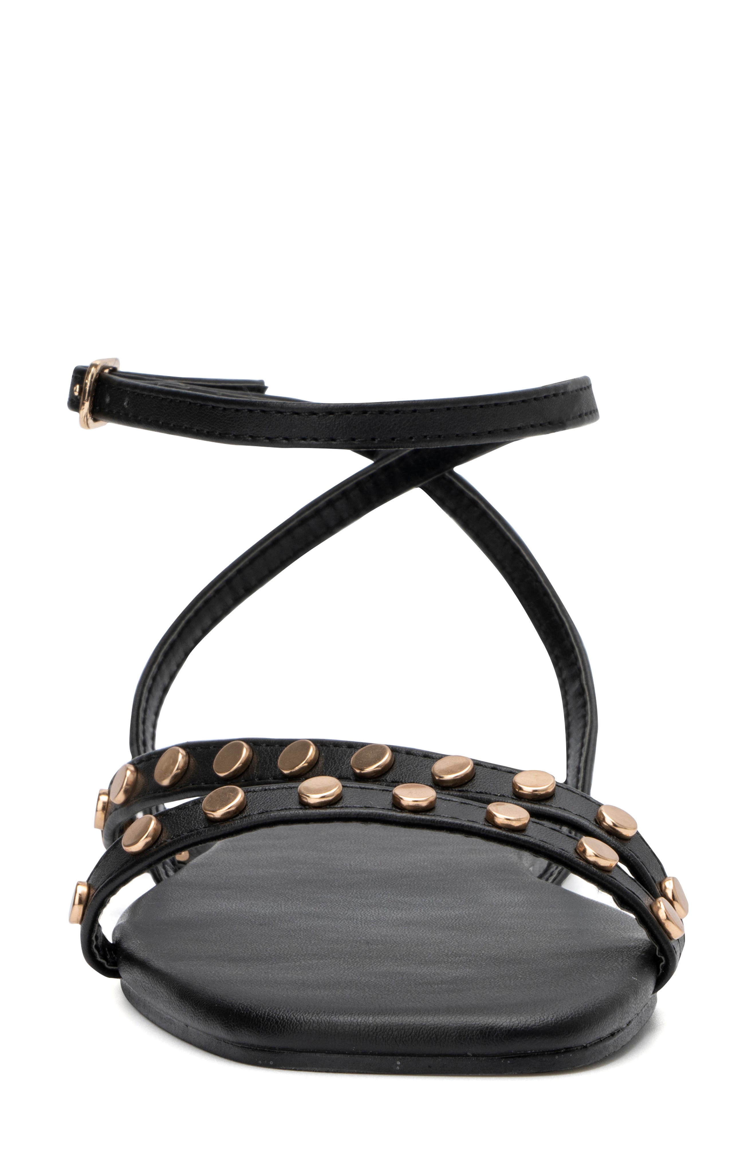 NEW YORK AND COMPANY Farra Studded Ankle Strap Sandal, Alternate, color, 