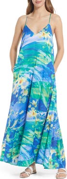 Tahari Retro Floral Maxi Dress